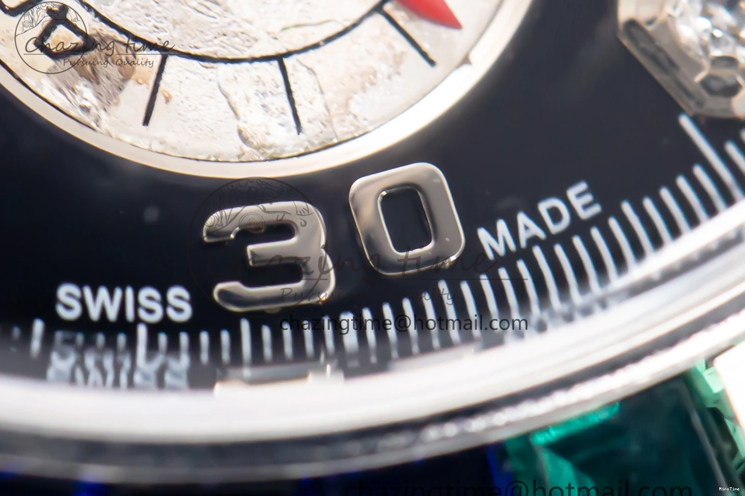 MiroTime 1226 Sleek Custom Daytona 116520 RBOW Rainbow Clean Best Edition Black Dial on SS Bracelet SA 1730